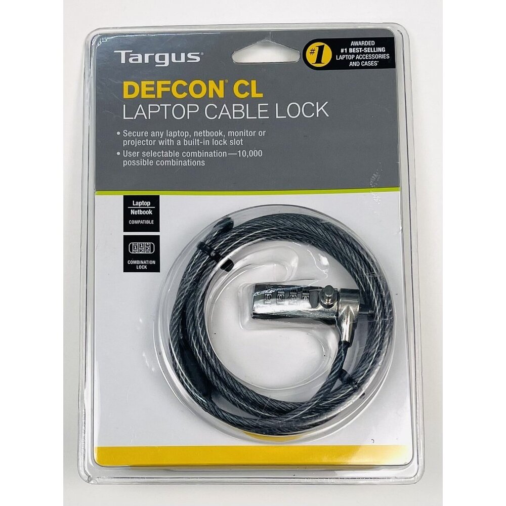 TARGUS Defcon CL Combination Lock Laptop Computer CABLE LOCK PA410U1 NIP NEW
